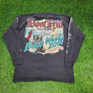 Vintage Boot-Hill Saloon Biker Week Shirt Large 21x26 Y2K